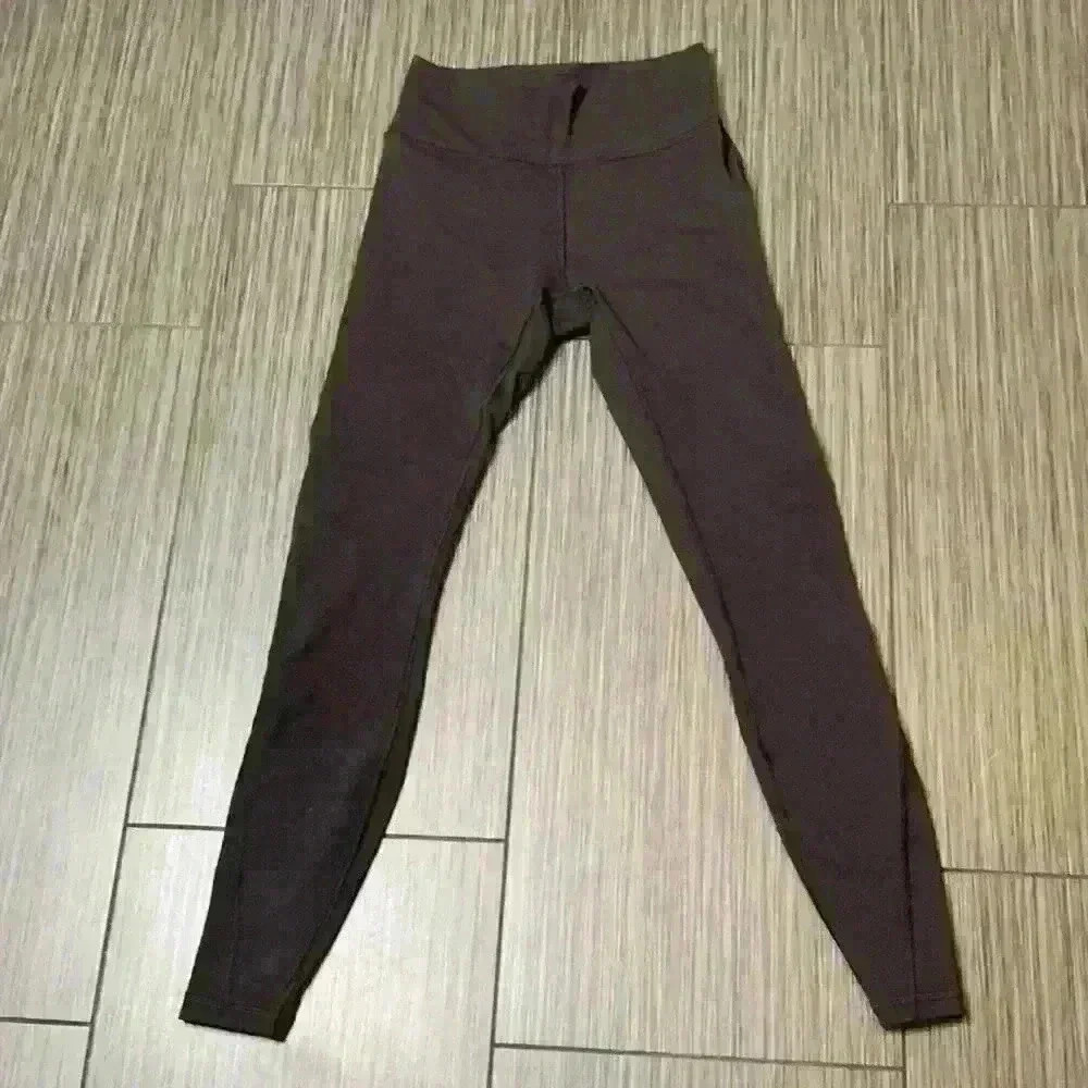 Lululemon Women's Black Mid Rise Athletic Pocket Mesh Pull On Ankle Leggings